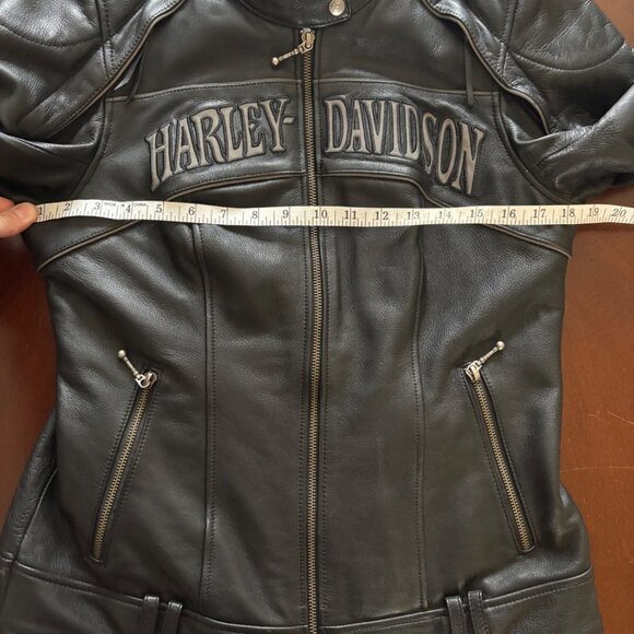 Harley-Davidson Women’s Willie G. Skull Black Leather Moto Jacket Medium Tall - Picture 15 of 16